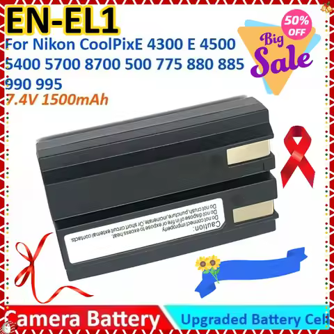 1500mAh 7.4V EN-EL1 ENEL1 Camera Battery +Charger for Nikon CoolPix E4300 E 4500 4800 5000 5400 5700