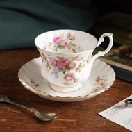 英國名瓷Royal Albert Moss Rose系列22k金骨瓷茶杯/咖啡杯組