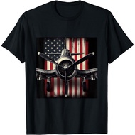 New Ww2 Warplane F4U Corsair Distressed American Flag Vintage T-Shirt