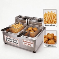 20L Deep Fryer Electric Pan With Strainer Electric Deep Fryer Stainless Steel Deep Frying Pa