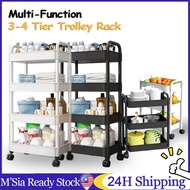 3 Tier Multifunction  Storage Trolley Rack Office Shelves With Plastic Wheel Home Kitchen Rack