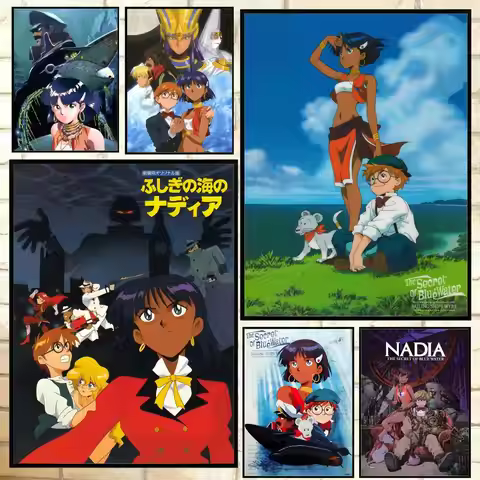 anime Nadia The Secret of Blue Water Poster Versatile HD Waterproof Wall Art Self-Adhesive Decor for