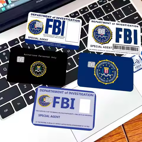 Police FBI Matte Film Game Film Cover Sticker Case For Small Chip Credit Debit Card Front Side