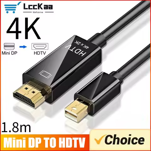 4K Mini DisplayPort To HDMI-compatible 1.8M DP to HDTV Cable Converter DP To HDMI-compatible Adapter
