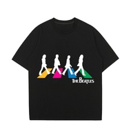 Band Beatles Printed Short-Sleeved Cotton T-Shirt, The Pattern Restores the Classic < Abbey Road (Ab