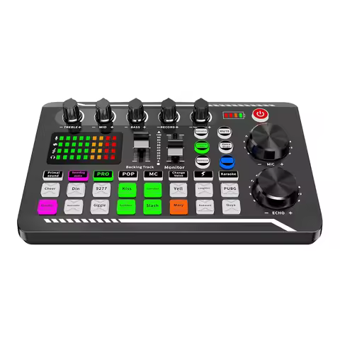 Studio Record Phone PC Live Audio Mixer Audio External Mixer Sound Card Bluetooth-Compatible Sound C