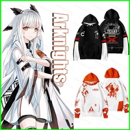 YU1 Arknights Hoodie Cosplay Long Sleeve Pullover Tops Anime Amiya Texas Casual Hooded Sweatershirt 