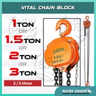 Agrishop VITAL Chain Block (1Ton 1.5Ton 2Ton 3Ton) x (3Meter/5Meter) Lever Chain Hoist Made In Japan