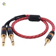HiFi Cable 3.5mm Convert Dual 6.5mm Audio AUX Cable 3.5 to 6.5 Mobile Computer Sound Card Mixer Cabl