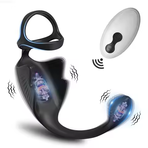 Remote Control Vibrating Cock Ring Anal Vibrator for Men Prostate Massager Butt Plug Anal Beads Peri