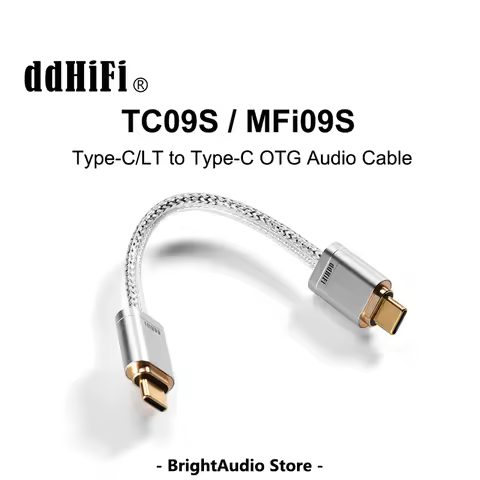 DD ddHiFi TC09S MFi09S Type-C to Type-C OTG Audio Cable Silver Wire Oxygen-Free Copper Wires For FII