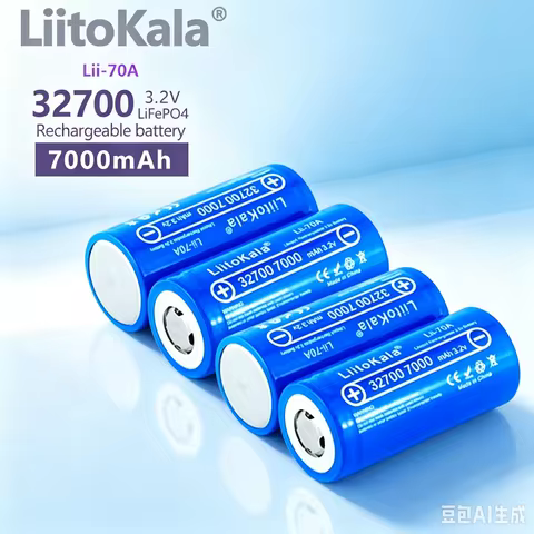 Battery 4pcs LiitoKala 3.2V 32700 Lii-70A LiFePO4 Battery 35A Continuous Discharge Maximum 55A High 