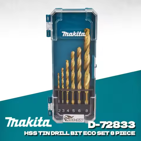 MAKITA D-72833 HSS TIN Straight Shank Drill Bit Eco Set Metal 6PCS Bits Power Tool Accessories