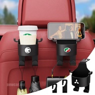 1PCS New Car Seat Headrest Hook Hanger Storage Organizer Universal with Cup Holder for Handbag Fit U