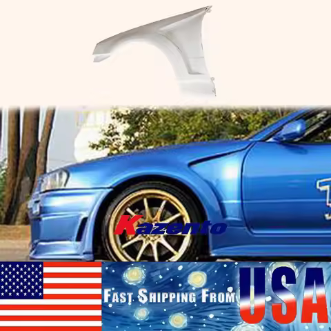 For Nissan Skyline R34 GTR DO Style FRP Unpaint Front Fender Pair Replacement