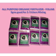 ALL PURPOSE ORGANIC FERTILIZER - FOLIAR 3gms good for 2-3 liters Mixture