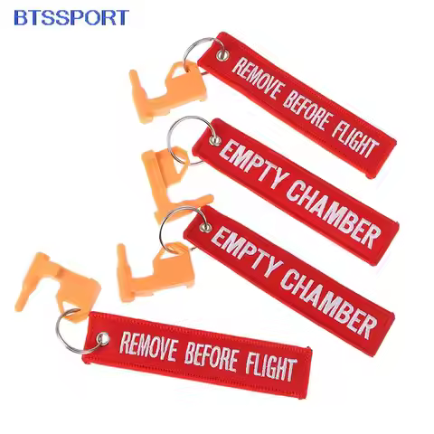 2Pcs/Set Tactical Chamber Safety Flag Includes Built-in Flathead Tool Empty Chamber Keychain Hunting