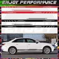 2PCS Hot side skirt auto motor sport stripe adornment door body vinyl stickers garland model gm car
