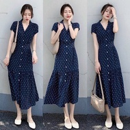 [Last Real photo] Batwing flared silk dress