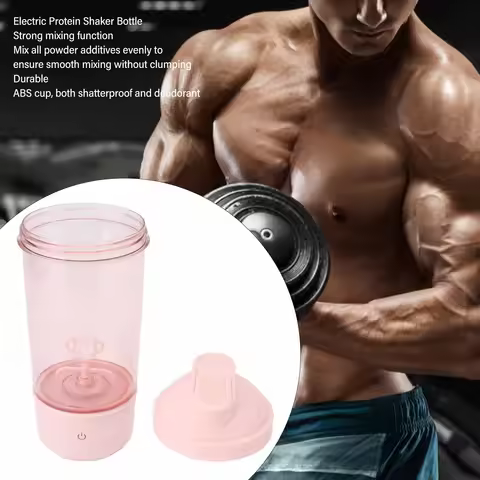 Electric Protein Shaker Bottle Portable Rechargeable Mixer Cup for Protein Milk Coffee Pink