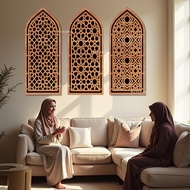 KAYU Home prayer room mihrab wooden walldecor - prayer room mihrab walldecor - mihrab wooden display