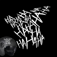 1pc For Hahaha Motorcycle Helmet Body Reflective Sticker English Cruel Personality Waterproof Extern