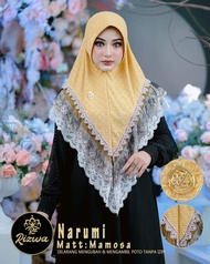 HIJAB INSTAN BERGO RENDA NARUMI JERSEY MAMOSA PREMIUM BY RIZWA