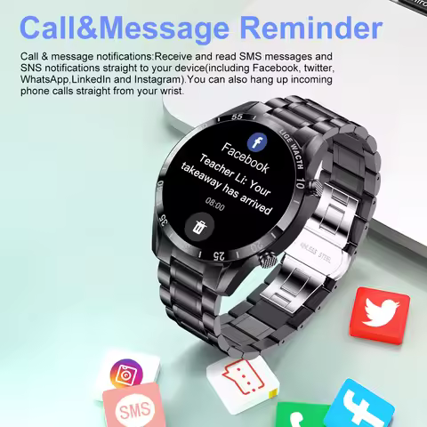 LIGE 2026 Men Smart Watch Luxury Full Circle Touch Screen Bluetooth Call Steel Band Waterproof Sport