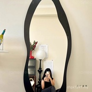 Net Feeling Floor-standing Hetero-Shaped Red Wall-Mounted Mirror Bedroom Mirror Mirror Fitting High-