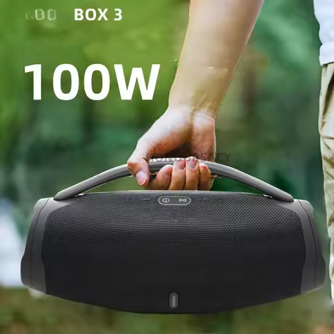 De som 100W High-power Bluetooth Speakers Portable Outdoor Subwoofer 3D Stereo Surround Sound Column