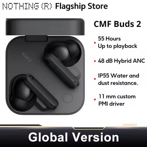 CMF Buds 2 Up to 13.5 Hours of Continuous Playback 11mm PMI Driver with Dirac Opteo™ 48 dB Hybrid AN