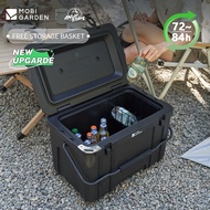 MOBI GARDEN Camping Cooler Box Ice 26L With Storage Basket Car Portable Camping Picnic Storage Food
