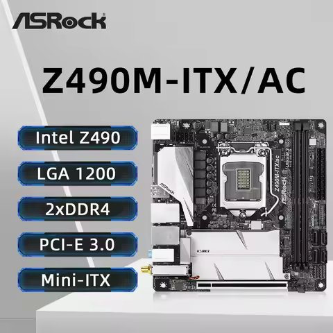 ASRock Z490M-ITX/ac Motherboard LGA1200 Support i9-10900K i7-10700 i5-10600KF i5-10400F i5 10400F CP