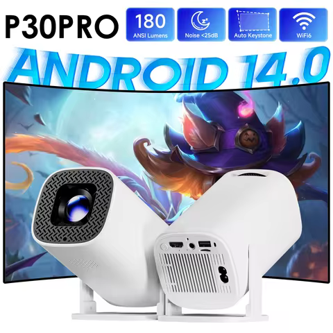 P30 PRO Smart Mini Projector Android 14 WiFi6 BT 5.0 Supports 4K 1280 * 720P Video Smart Home Theate