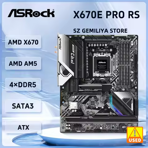 ASRock AMD X670 Motherboard X670E Pro RS Sokcet AM5 DDR5 256GB support 7900X 7600 8300GE 9950 8700F 