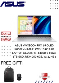 Asus Vivobook Pro 15 OLED K6502V-UMA114WS 15.6'' 3.2K Laptop Silver