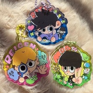 Mob Psycho Anime Keychain Women Kageyama Shigeo Acrylic Key Chain Reigen Arataka Key Ring Accessorie
