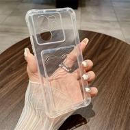 Transparent Casing Slot Card Bag Clear for Redmi K50 Ultra/K60 Ultra/K70E/9 Power/9T/9/9 Prime/9AT/9