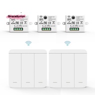 3PCS Wireless Light Wall Switch  433Mhz Relay Receiver with 2x 3Gang Panel Switch LED Remote Control