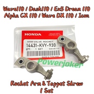 Wave110 Dash110 EX5 Dream 110 Alpha CX 110 DX 110 ICON - Standard Rocket Rocker Arm Tappet Skrew Lok