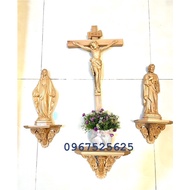 Catholic altar set includes 3 altar statues and a set of 3 rose shelves