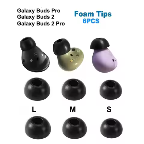 6PCS Memory Foam Ear Tips for Samsung Galaxy Buds 2 Pro Galaxy Buds 2 Galaxy Buds Pro Earphone Case 