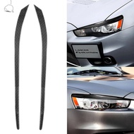 For Mitsubishi Lancer EVO X 2008-2014 Carbon Headlights Eyebrows Eyelids Cover Eyelash Headlamp Stic