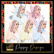 Poppy Floral Design Chiffon Shawl
