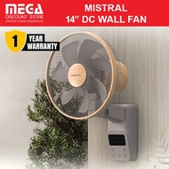MISTRAL MWF1454DR-G 14" DC WALL FAN WITH REMOTE