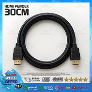 HDMI Male to HDMI Male Cable 0.3m 0.3 Meter/ 30CM/ - HDMI to Premium Silver Plated High Quality !!
