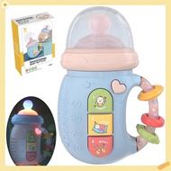 Baby Teether Toys Chewable Silicone Bottle Toy Newborn Musical Rattle Early Education Toy