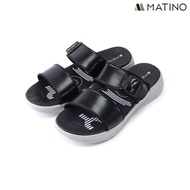 MATINO PLAY รองเท้าแตะชายหนัง รุ่น MC/T 9323 - BLACK/BROWN