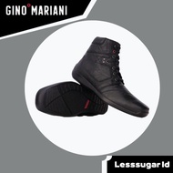 HITAM Gino MARIANI Shoes Original Model Boots Black/Brown Leather Elario 6