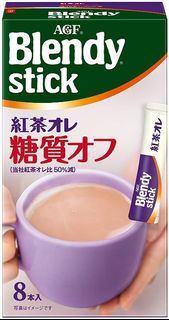 (訂購) 日本製造 AGF Blendy 凍牛奶  即沖 低糖紅茶棒 8 條 (6 盒裝)
